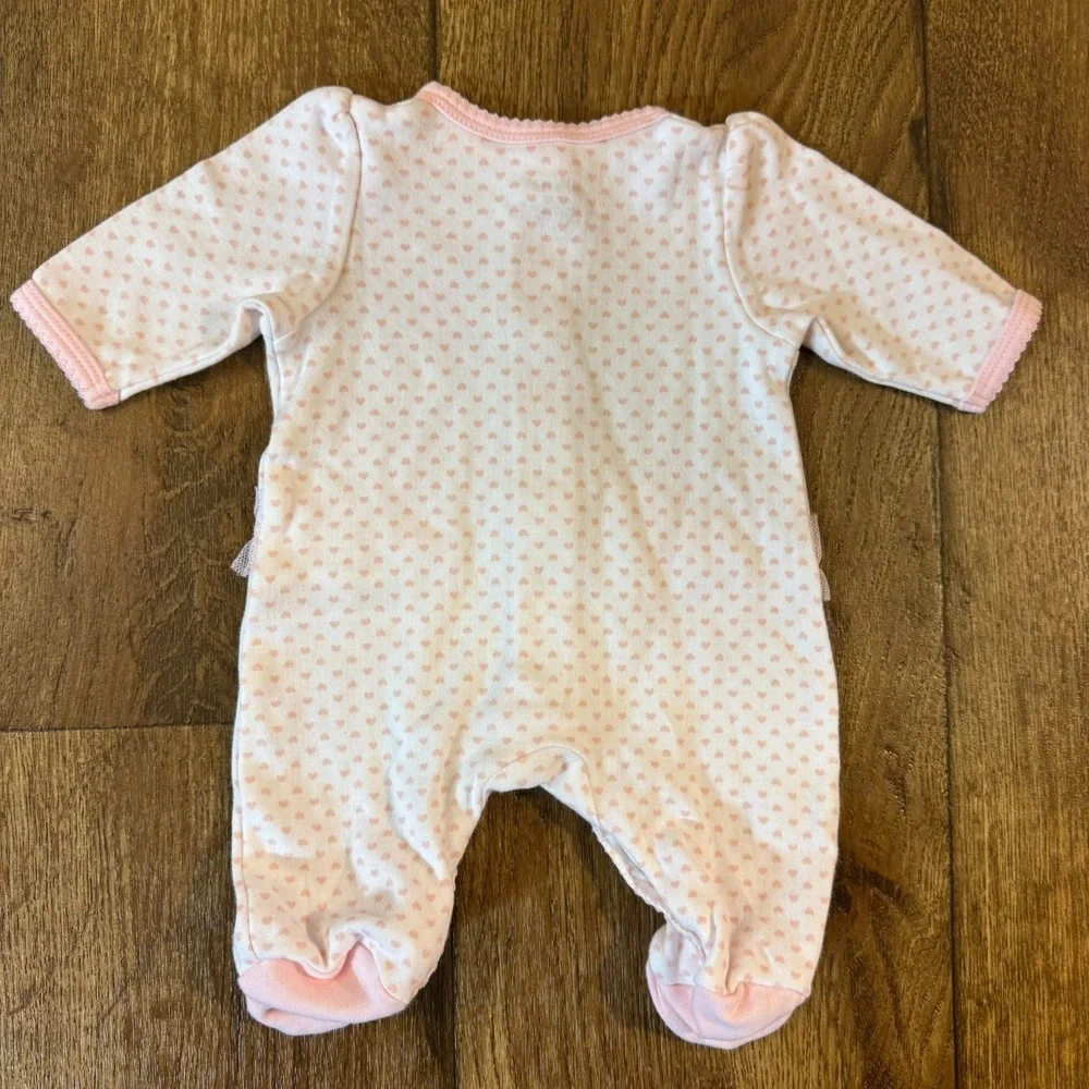 Little Me Preemie Baby Girl Outfit Sleeper Ballet Shoes Ruffles Pink Reborn Doll